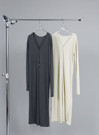 【Et】2-Way Ribbed Long Cardigan