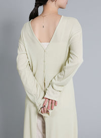 【Et】2-Way Ribbed Long Cardigan