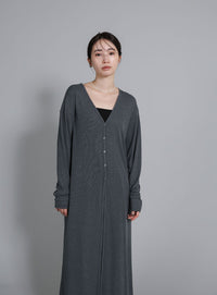 【Et】2-Way Ribbed Long Cardigan