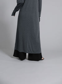 【Et】2-Way Ribbed Long Cardigan