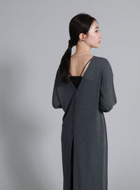 【Et】2-Way Ribbed Long Cardigan