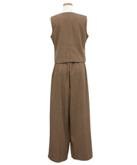 【Et】Mannish Vest and Tuck Pants Set