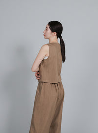 【Et】Mannish Vest and Tuck Pants Set