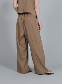 【Et】Mannish Vest and Tuck Pants Set