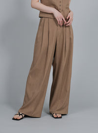 【Et】Mannish Vest and Tuck Pants Set