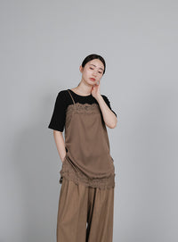 【Et】Mannish Vest and Tuck Pants Set
