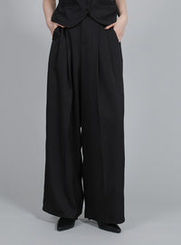 【Et】Mannish Vest and Tuck Pants Set