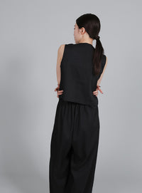 【Et】Mannish Vest and Tuck Pants Set