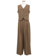 【Et】Mannish Vest and Tuck Pants Set