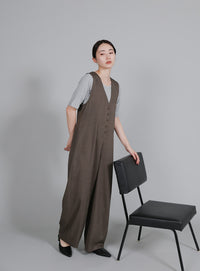 【Et】Button-Up Salopette
