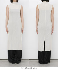 【Et】2Way Sheer Net Mock Neck Onepiece