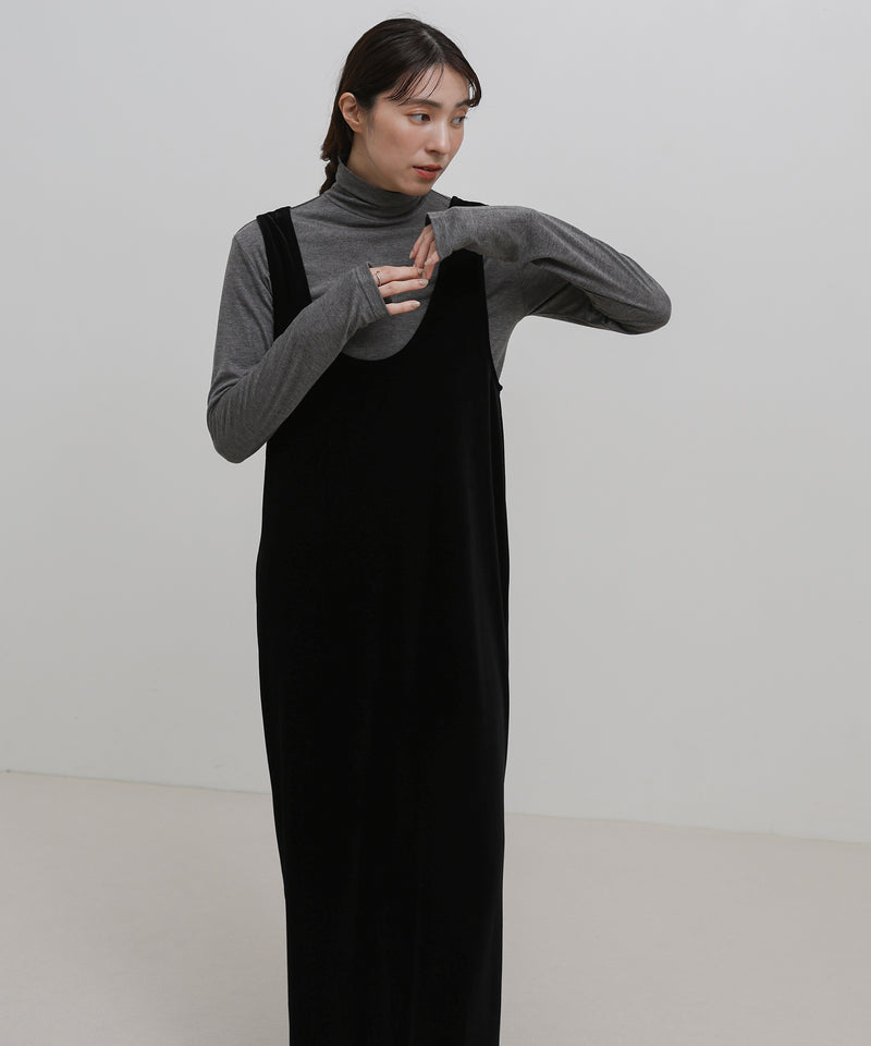 Uネックベロアロングワンピース – SELECT MOCA