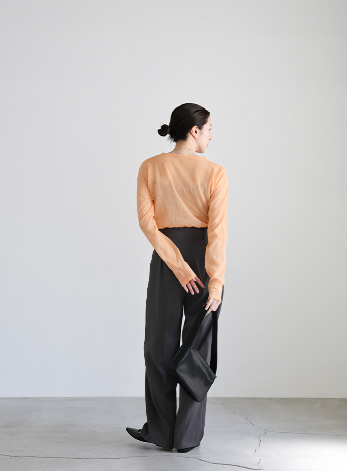 【サイズ展開あり】クルーネックシアーニットプルオーバー