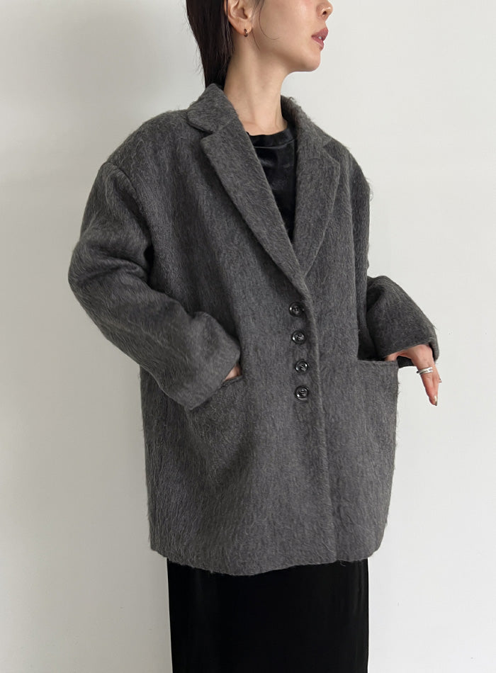 新品タグ付き セレクトモカ by son シャギールーズジャケットMOCA シャギールーズジャケットコート【by SON】 – SELECT MOCA