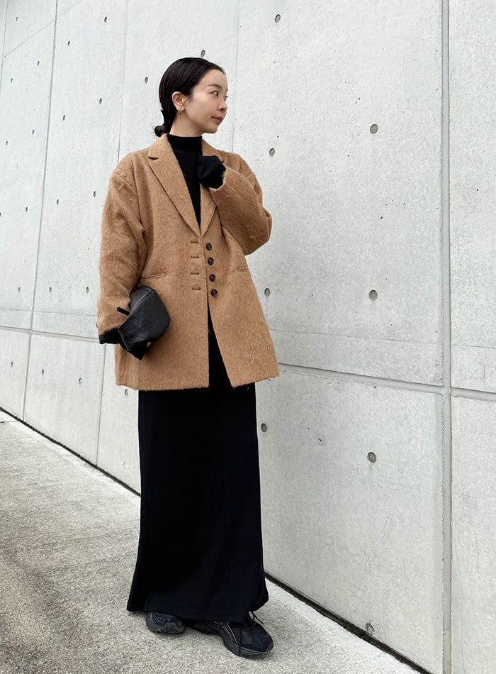 【サイズ展開あり】フィンガースリーブプチハイリブワンピース【by SON】