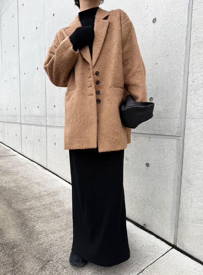 【サイズ展開あり】フィンガースリーブプチハイリブワンピース【by SON】