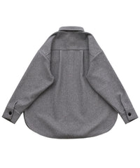 フェイクウールシャツジャケット