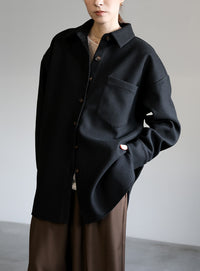 フェイクウールシャツジャケット