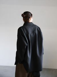 フェイクウールシャツジャケット