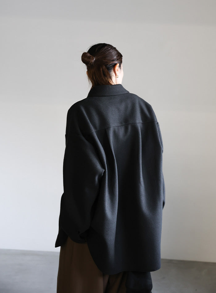 フェイクウールシャツジャケット