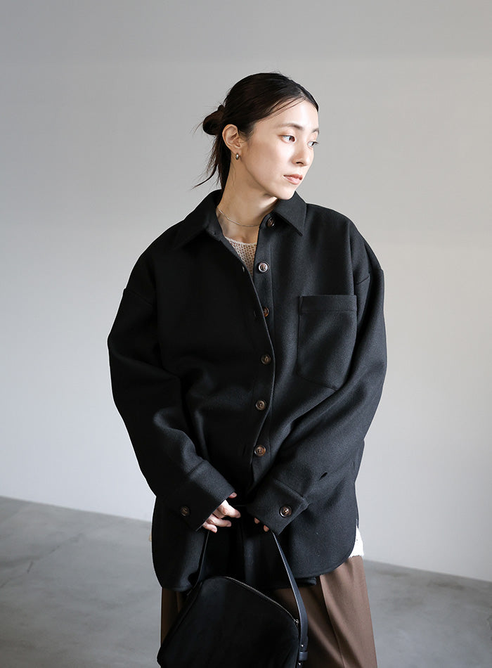 フェイクウールシャツジャケット