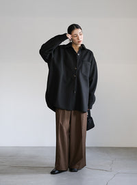 フェイクウールシャツジャケット