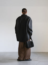 フェイクウールシャツジャケット