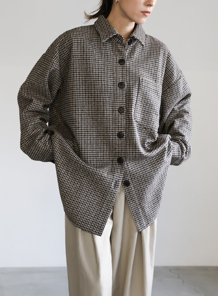 フェイクウールシャツジャケット