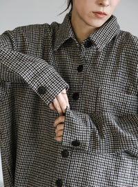 フェイクウールシャツジャケット