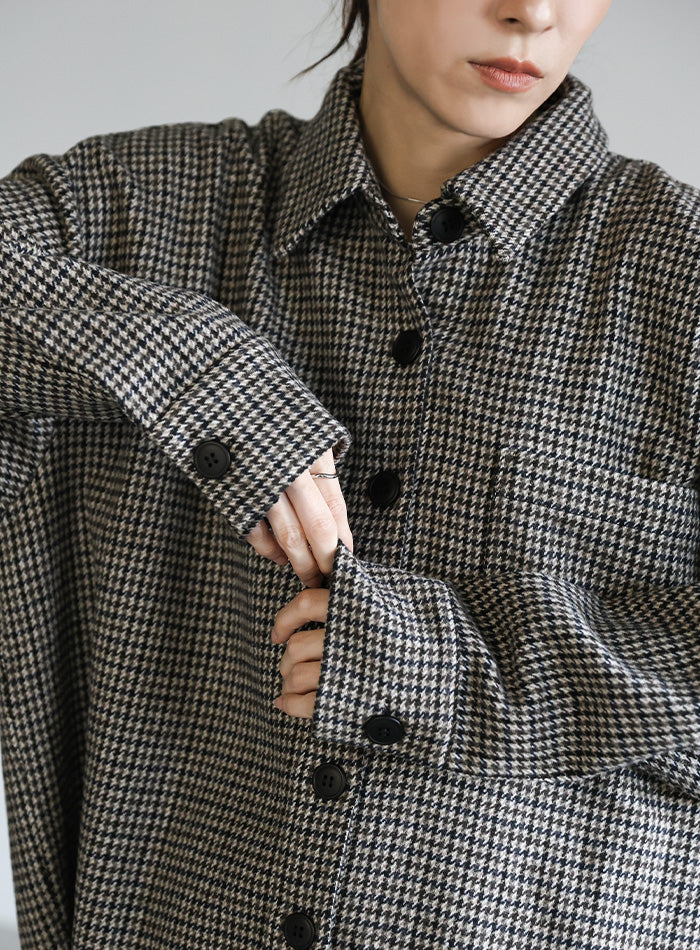 フェイクウールシャツジャケット