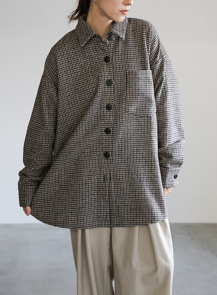 フェイクウールシャツジャケット