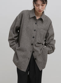 フェイクウールシャツジャケット