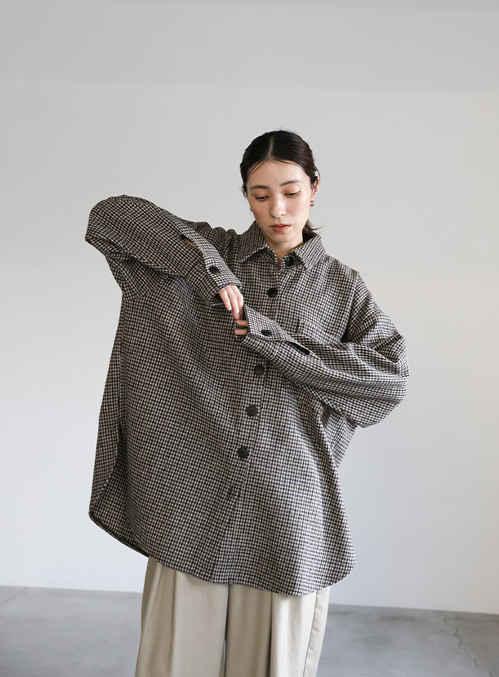 フェイクウールシャツジャケット