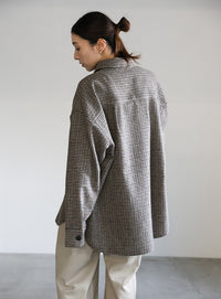 フェイクウールシャツジャケット