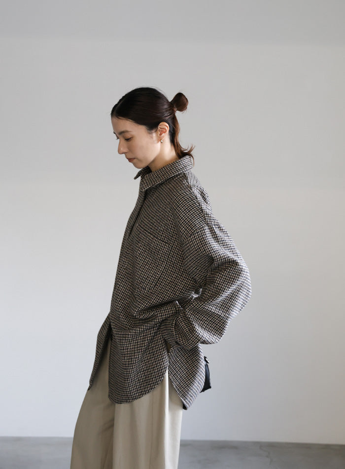 フェイクウールシャツジャケット