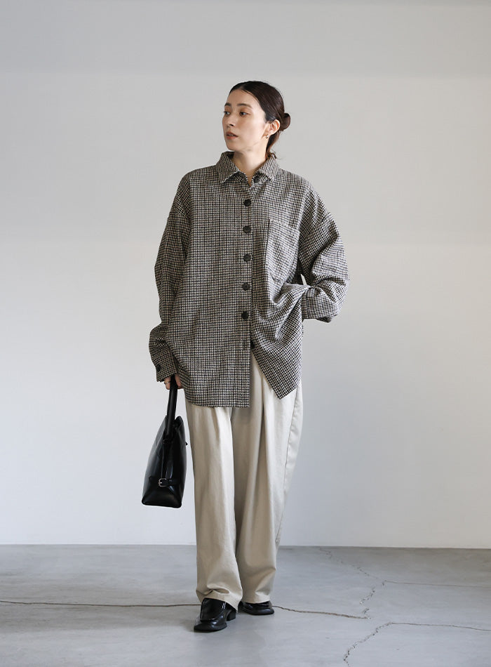 フェイクウールシャツジャケット