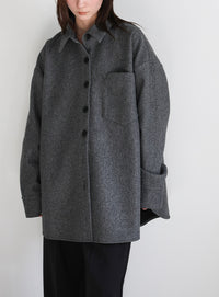 フェイクウールシャツジャケット