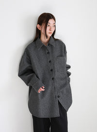 フェイクウールシャツジャケット