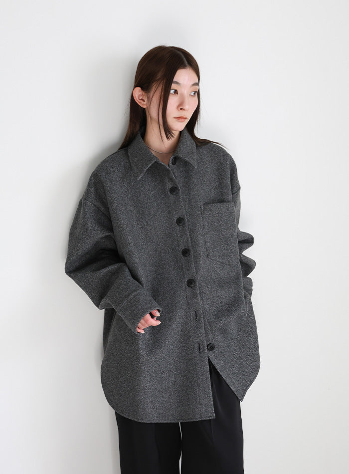 フェイクウールシャツジャケット