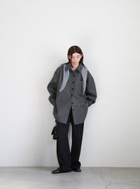 フェイクウールシャツジャケット