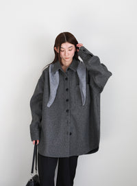 フェイクウールシャツジャケット