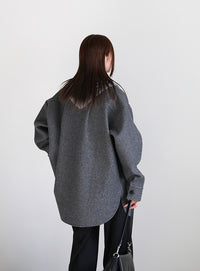 フェイクウールシャツジャケット