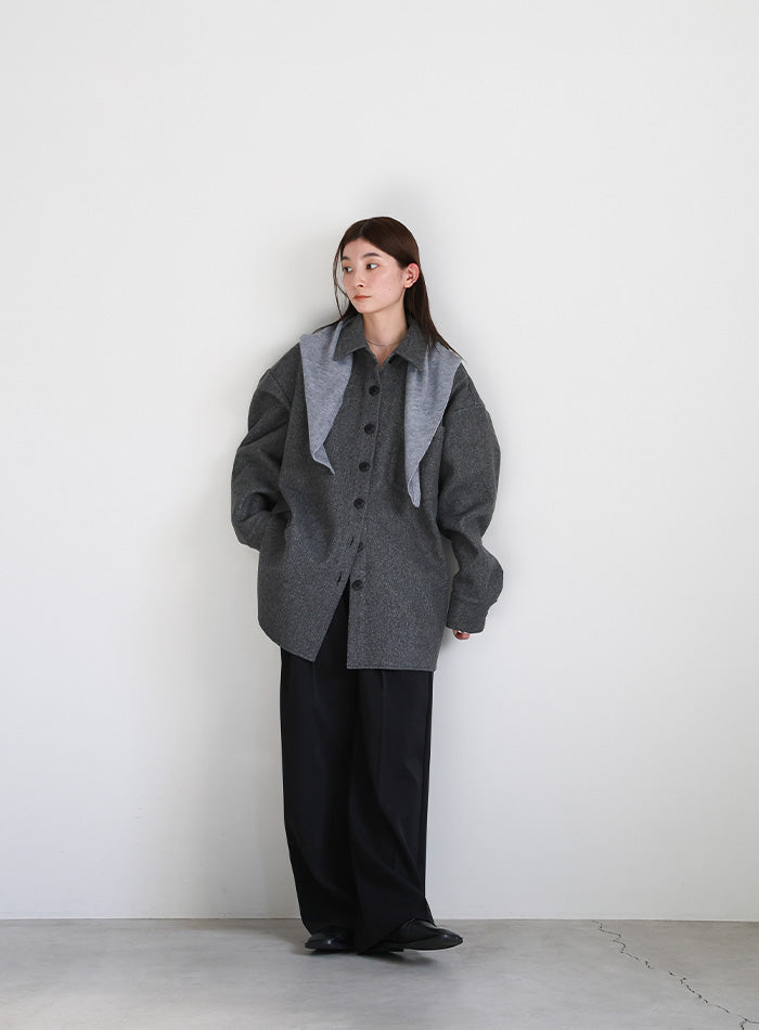 フェイクウールシャツジャケット