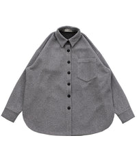 フェイクウールシャツジャケット