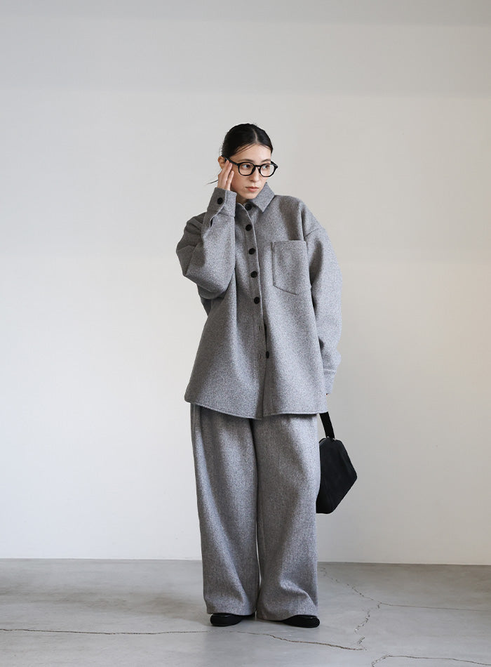 フェイクウールシャツジャケット