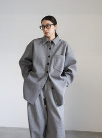 フェイクウールシャツジャケット