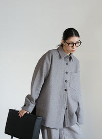 フェイクウールシャツジャケット