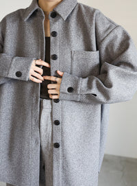 フェイクウールシャツジャケット