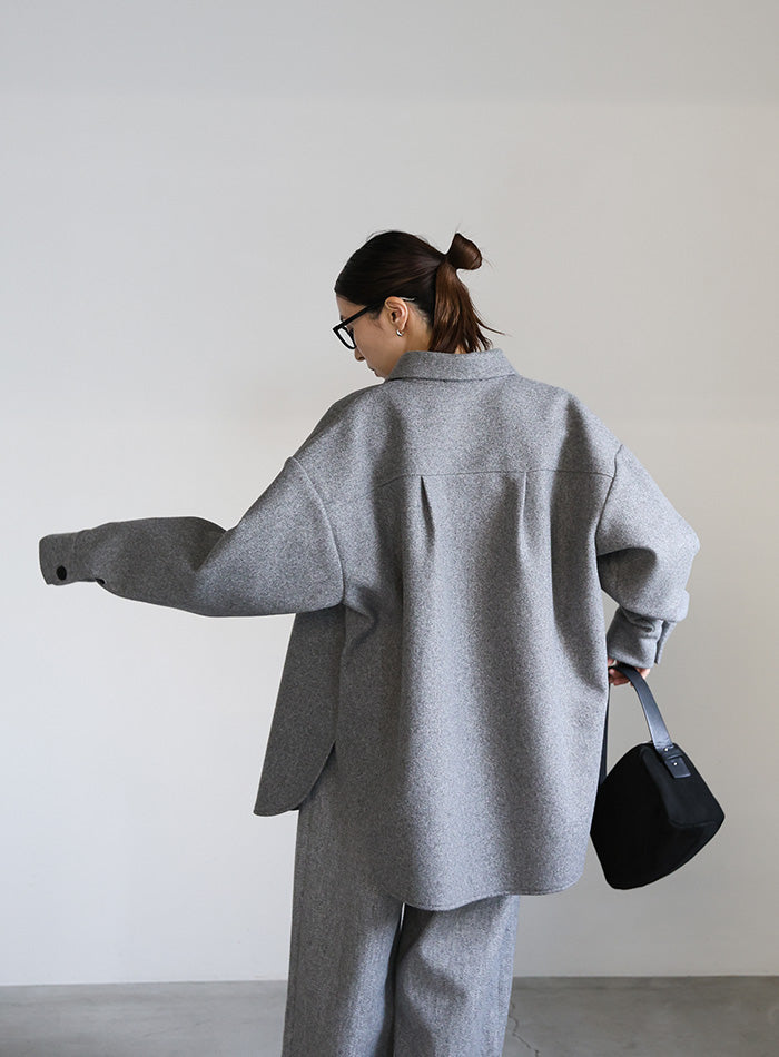 フェイクウールシャツジャケット