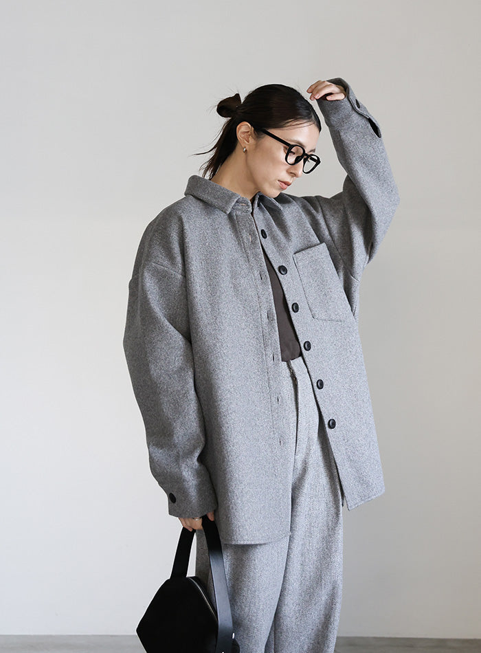 フェイクウールシャツジャケット